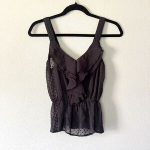 Women’s Black Wallflower, Double-Layered, Ruffle Tank. Size Small.